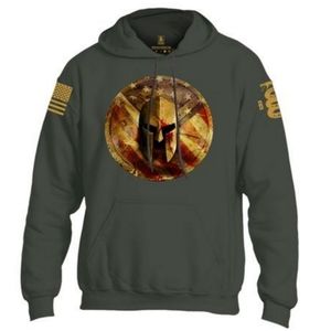 Spartan Helmet & Shield Men's Front Pocket Hoodie